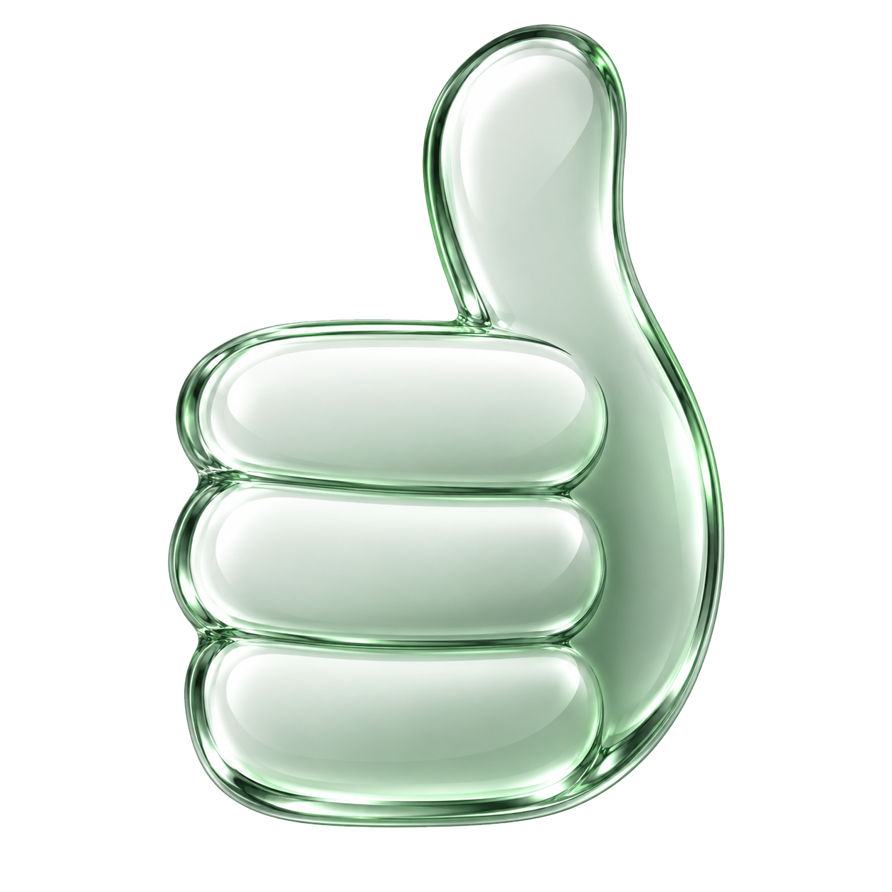 SNOd glass thumbs-up sculpture